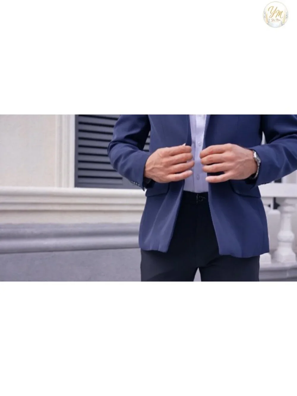 Mandarin Collar Suit Blazer Jacket Lightweight Lined Business Sport Coat